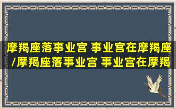 摩羯座落事业宫 事业宫在摩羯座/摩羯座落事业宫 事业宫在摩羯座-我的网站